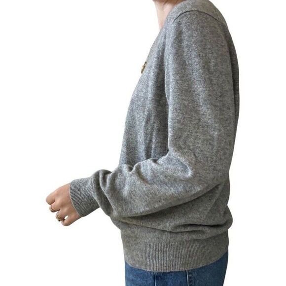 Club Room Mens Light Gray 100% Cashmere Soft V Neck Preppy Sweater Sz L - Picture 5 of 8